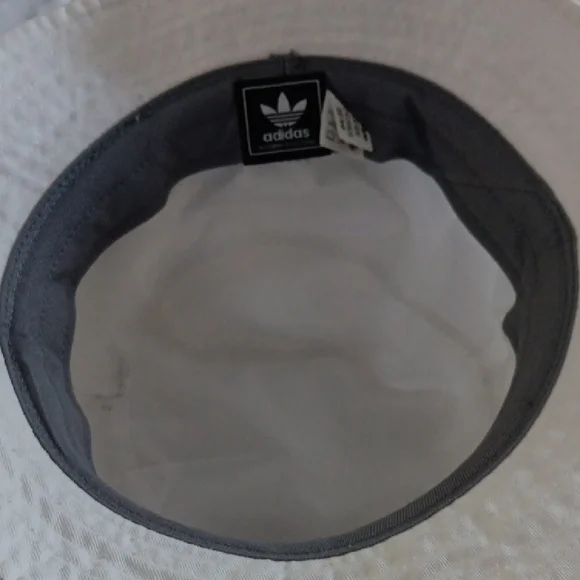 Adidas White Bucket Hat Bold Logo - Picture 3 of 5